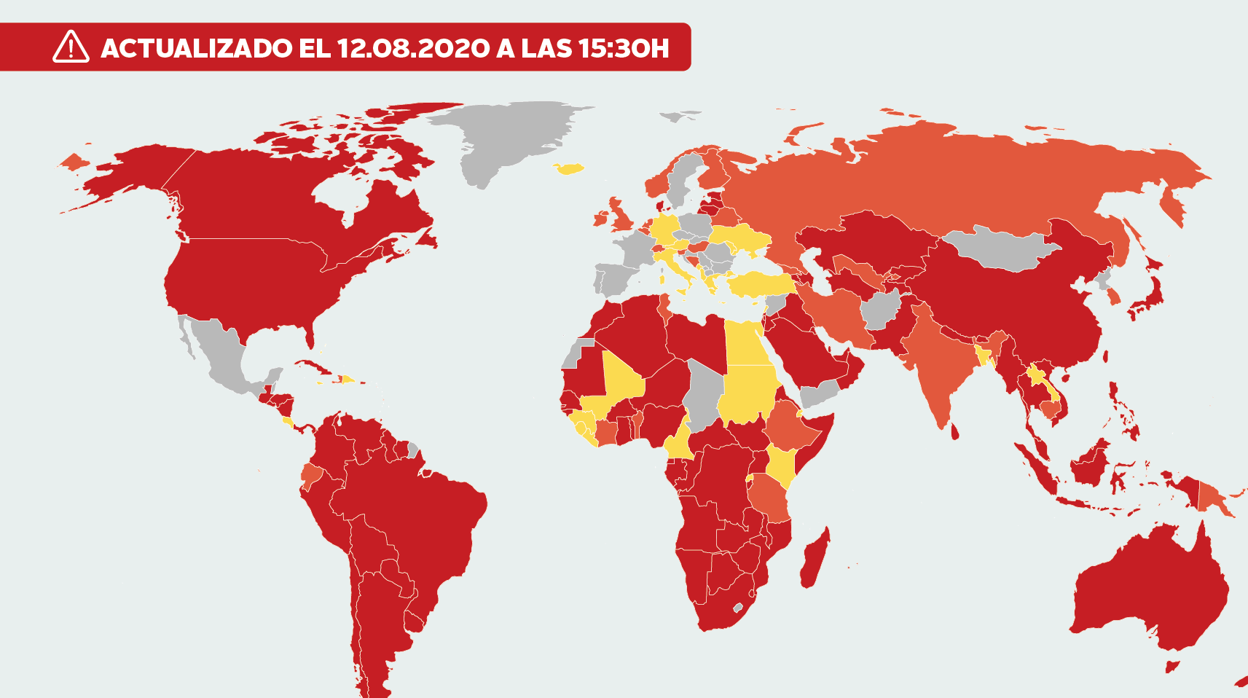 Restricciones de viaje desde España (actualización a 12/08/2020)