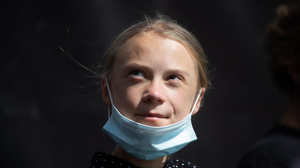 La activista sueca Greta Thunberg, durante una rueda de prensa en la Casa de las Culturas del Mundo en Berlín, Alemania, donde fue recibida por la canciller Angela Merkel