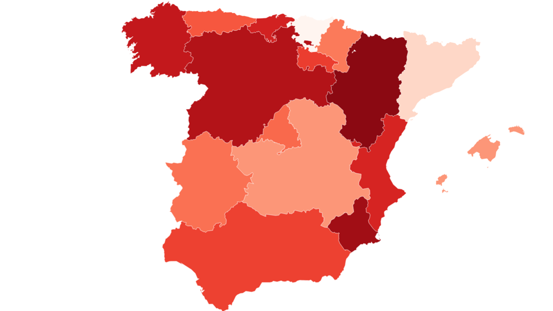 ¿En qué comunidad es más probable que un positivo de coronavirus acabe hospitalizado?