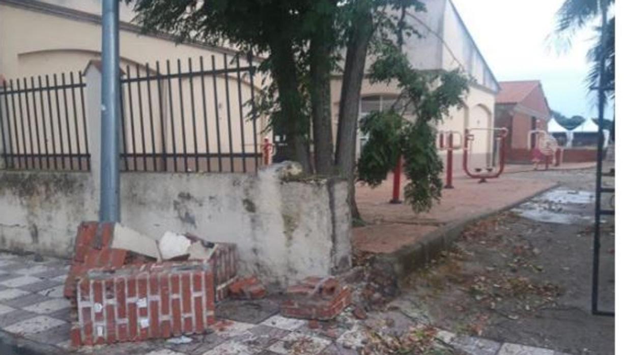 Destrozos causados en el municipio de Calzadilla (Cáceres)