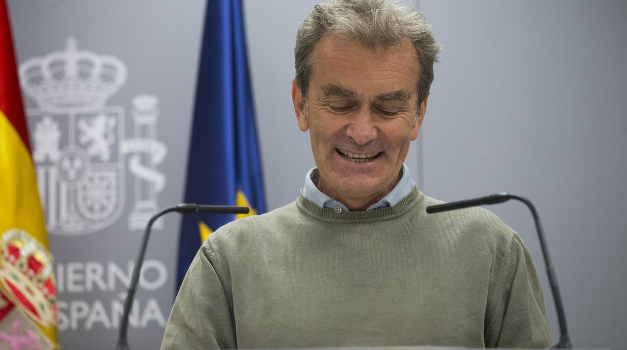 Fernando Simón, director del Centro de Alertas y Emergencias Sanitarias (CCAES), en la rueda de prensa ofrecida este jueves en el Ministerio de Sanidad