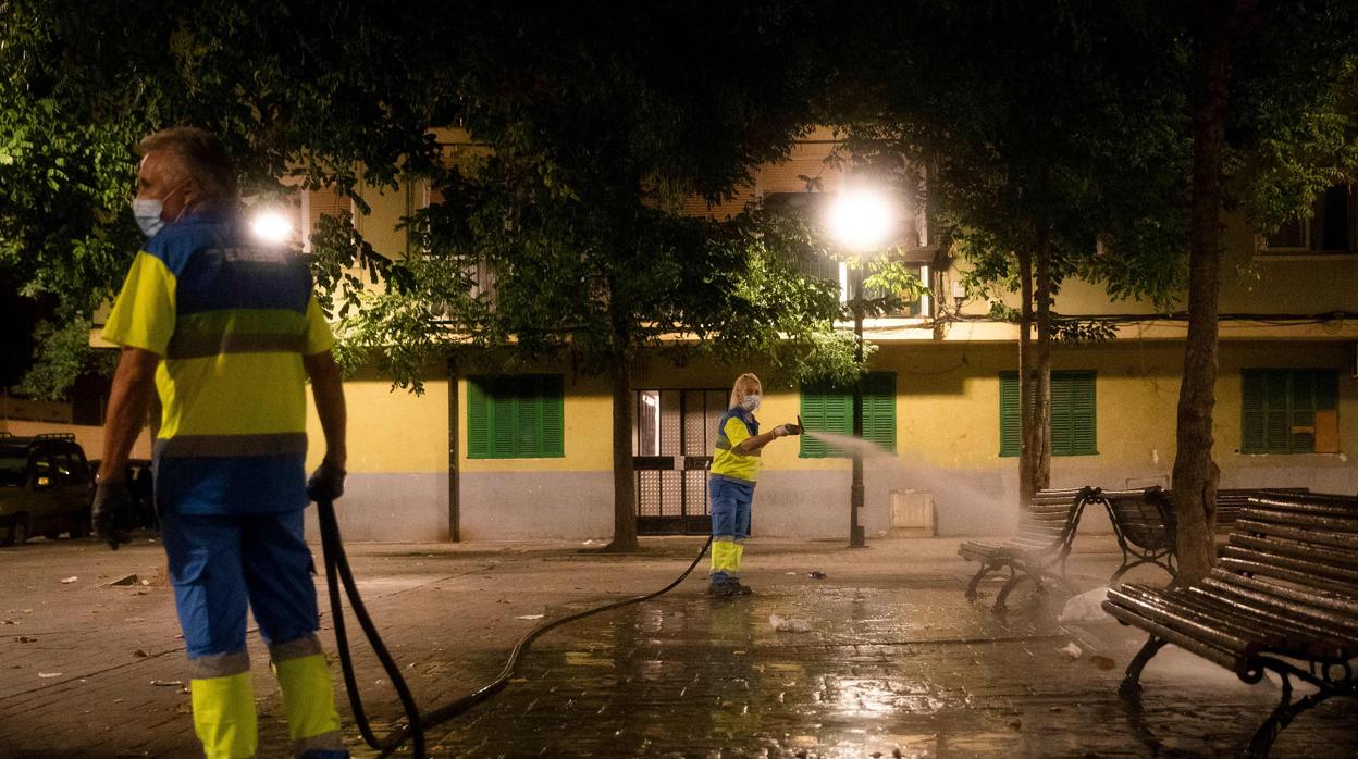 Labores de desinfección en Mallorca