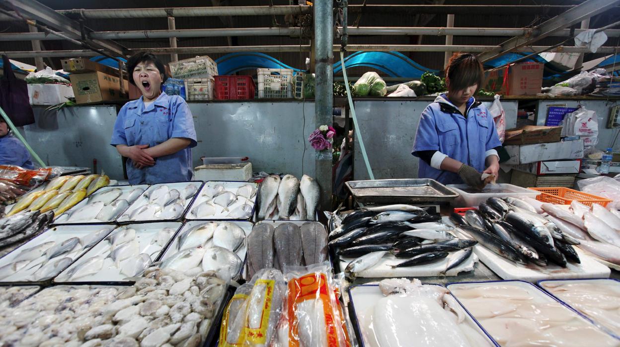 Imagen de un mercado en China