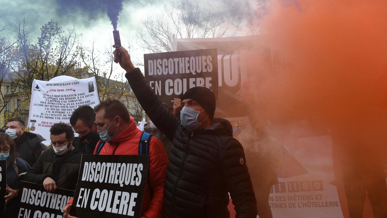 Manifestantes el pasado 14 de diciembre en París