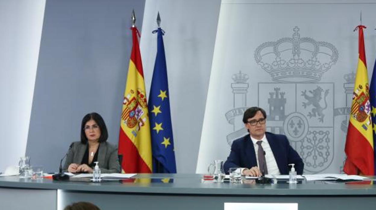 Carolina Darias y Salvador Illa durante una rueda rueda de prensa el pasado día 28