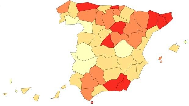 Riesgo alto o extremo de descontrol de la pandemia en media España antes del 8-M