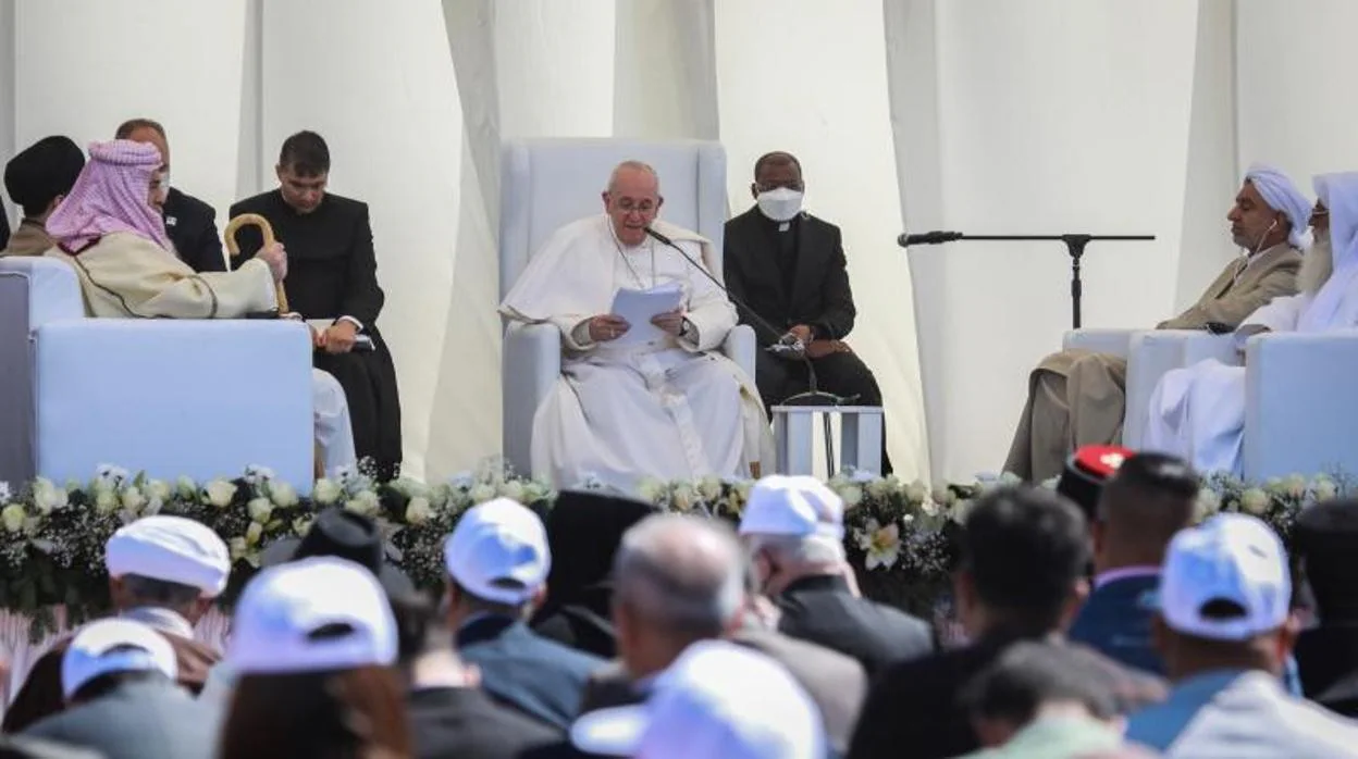 El Papa Francisco pronuncia su discurso en Ur de Caldea