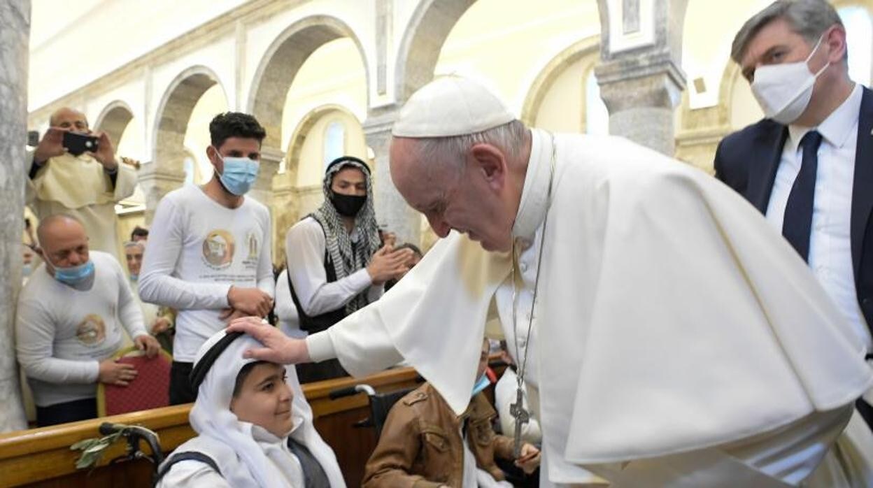 El Papa Francisco durante su visita a Qaraqosh