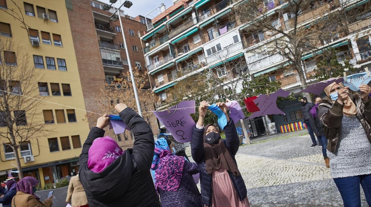 Un acto, esta mañana, en una plaza de Madrid