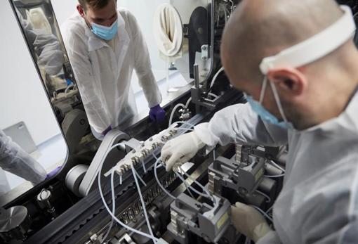 Vista de las instalaciones de la farmacéutica catalana Reig Jofre, que produce en España la vacuna de Moderna