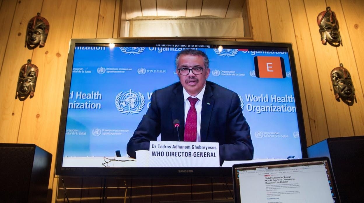 Tedros Adhanom Ghebreyesus habla durante una rueda de prensa virtual desde Ginebra