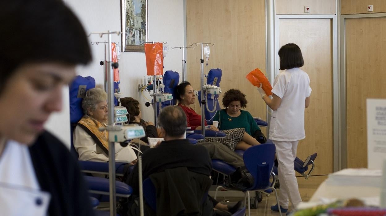 Sala de quimioterapia de un hospital