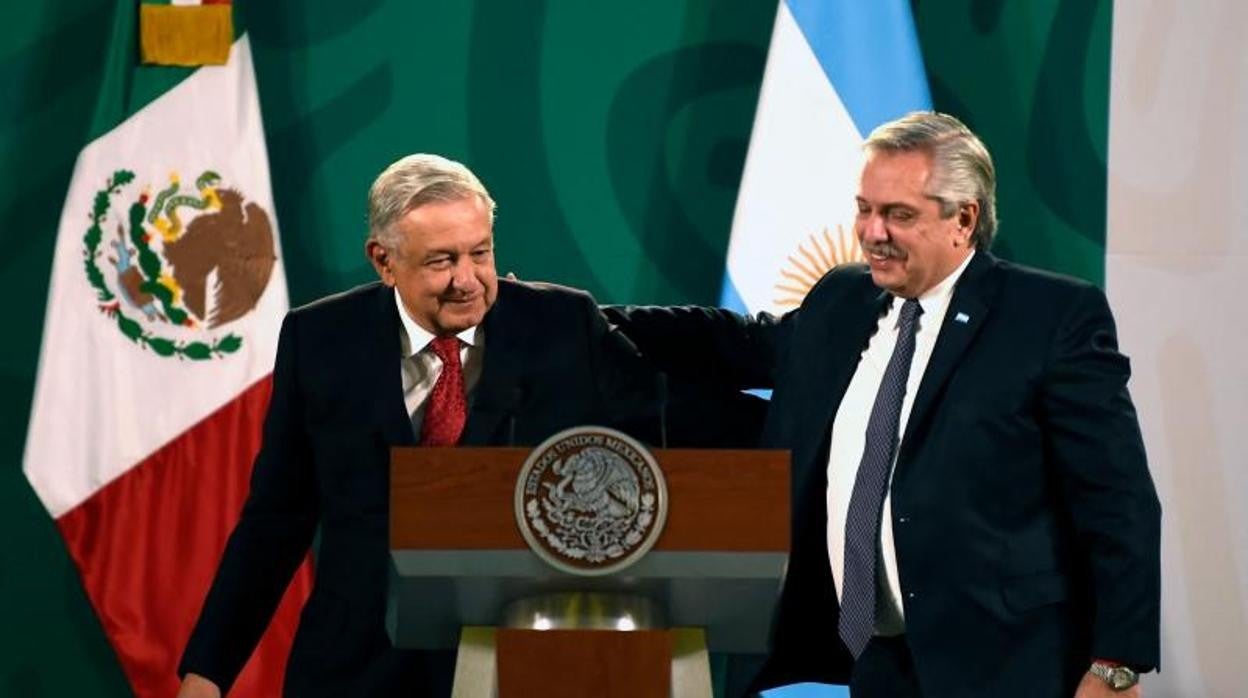 El presidente mexicano, Andrés Manuel López Obrador, y su homólogo argentino, Alberto Fernández