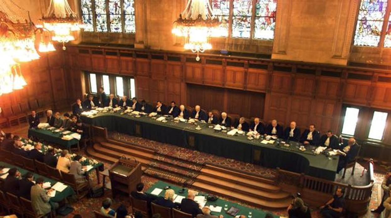 Sala del Tribunal de la Corte Internacional de Justicia, en La Haya