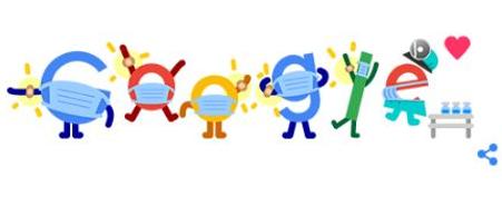 Vacúnate contra la Covid-19, el nuevo doodle de Google