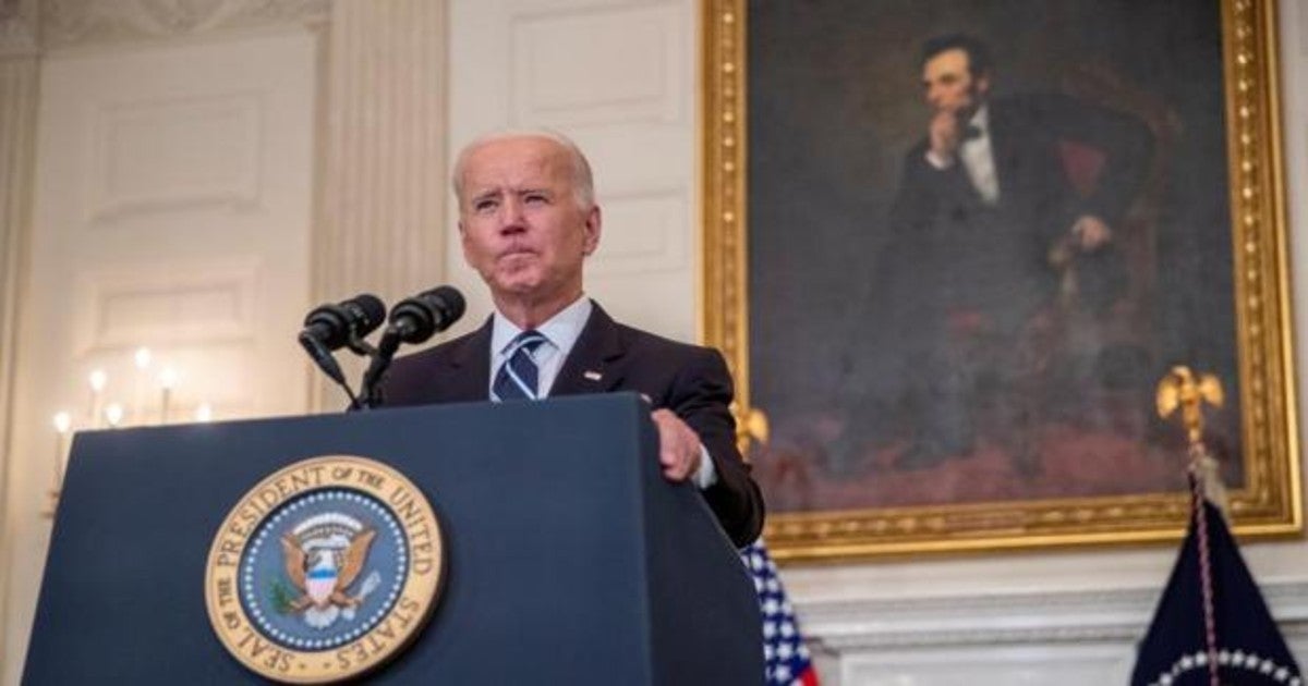 Joe Biden durante su comparecencia ante la prensa este jueves