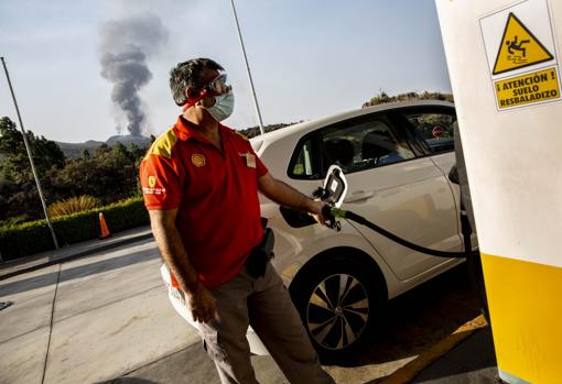Gonzalo en la gasolinera junto a El Paso