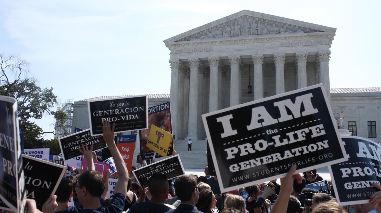 Manifestación en contra del aborto en Estados Unidos