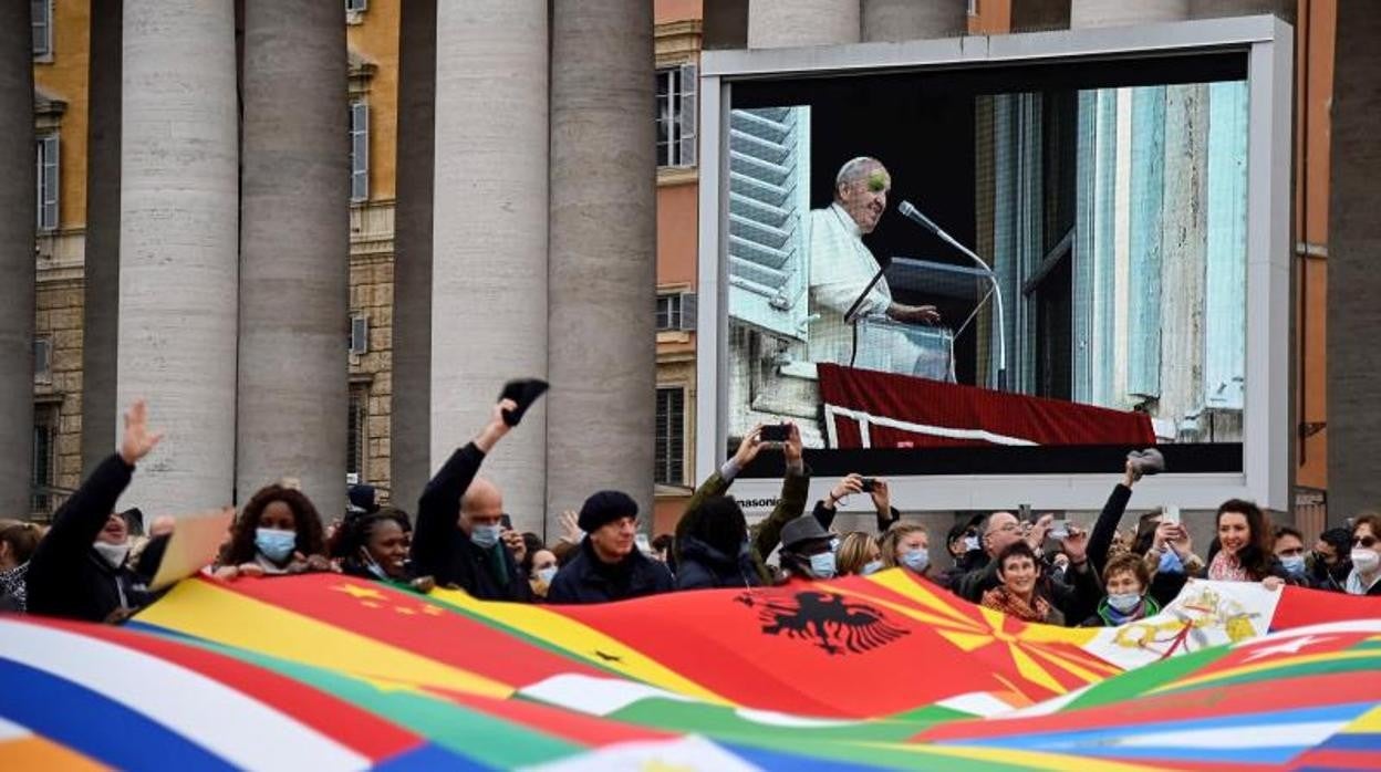 El Papa durante el rezo del Ángelus el pasado domingo