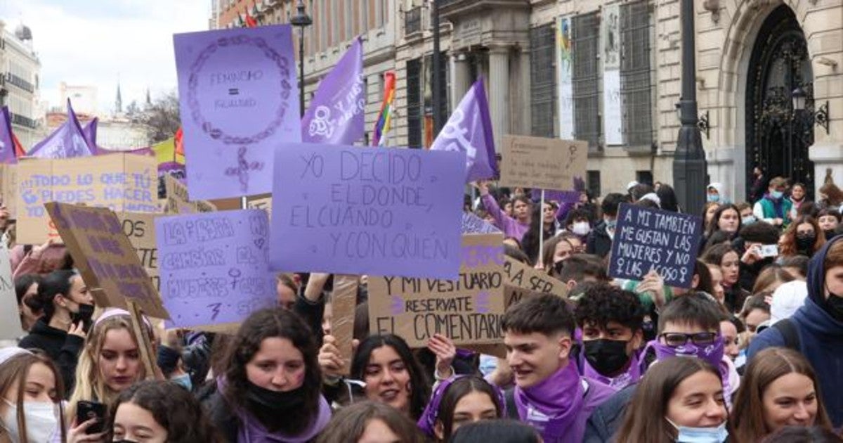 Manifestantes en la última marcha del 8-M