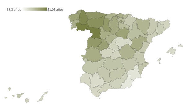 Así envejece España: estas son las provincias con la media de edad más alta