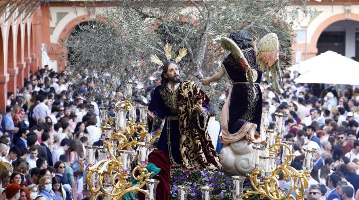 Un momento de la procesión de la Hermandad del Huerto de Córdoba, en el Domingo de Ramos