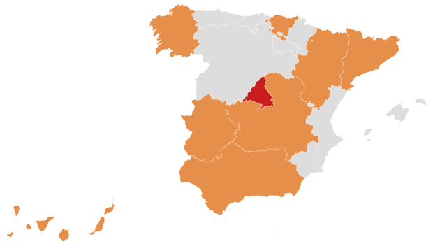 Evolución de la viruela del mono en España comunidad por comunidad