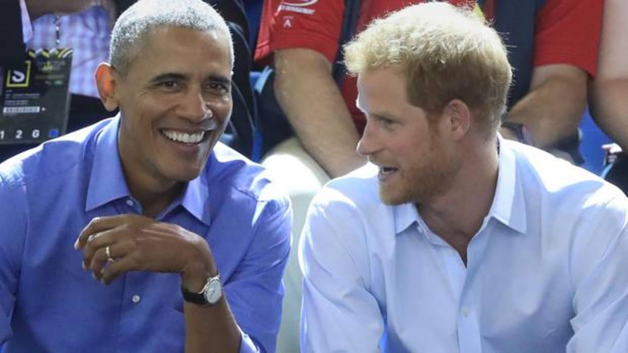 Barack Obama y el príncipe Harry durante los Invictus Games de Toronto