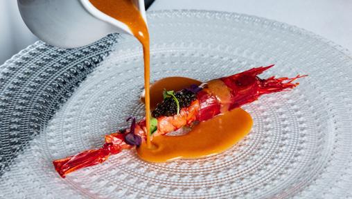 El carabinero en su esencia con caviar de Tatel