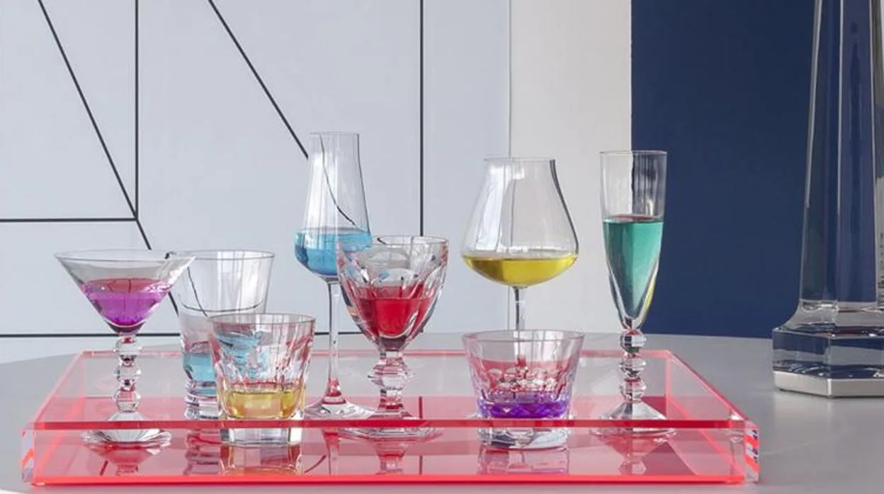 Juego de 6 copas de cristal talladas para vino tinto - Fuera de Serie