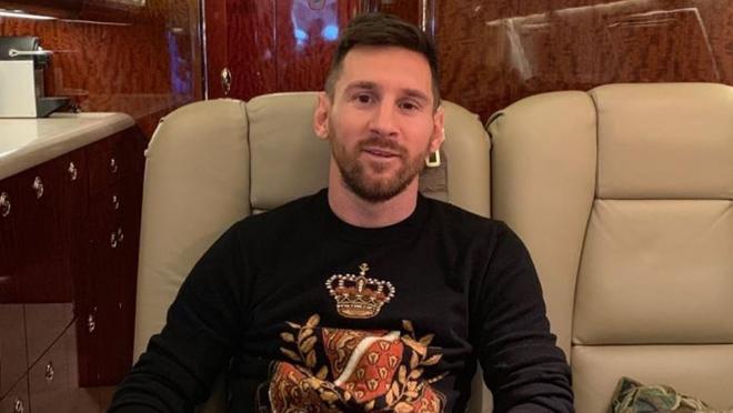 Lionel Messi en su jet privado