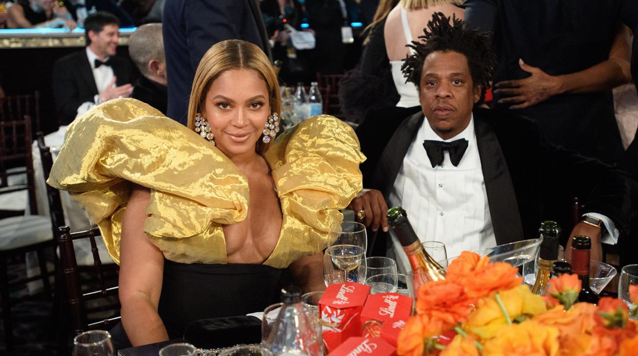 Beyoncé y Jay Z durante la gala de los Globos de Oro 2020