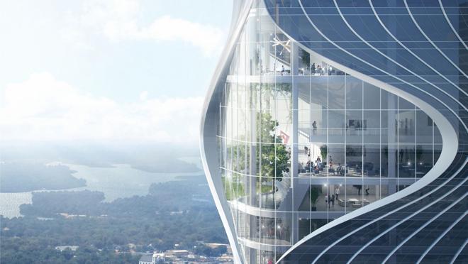 Cuenta con dos grandes ojos, en la parte superior y en la central