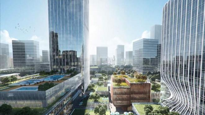 Se crearán también, alrededor, otros edificios con jardines en el techo