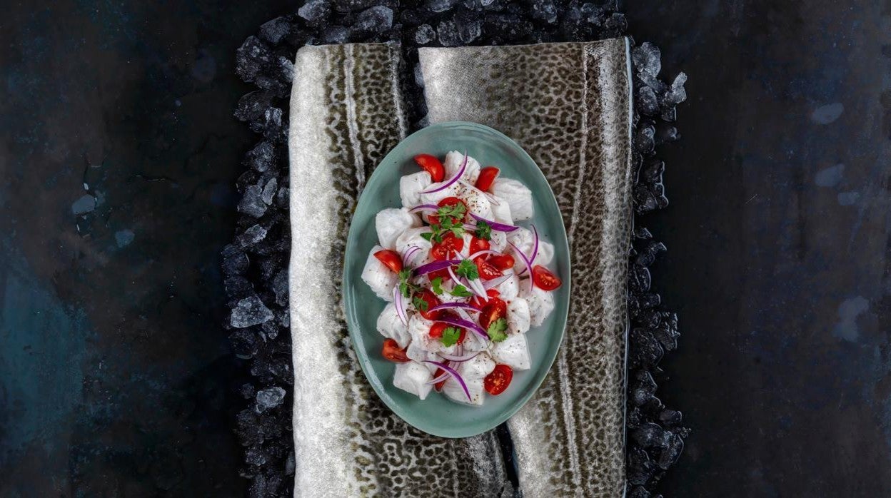 Ceviche de Skrei noruego y leche de coco