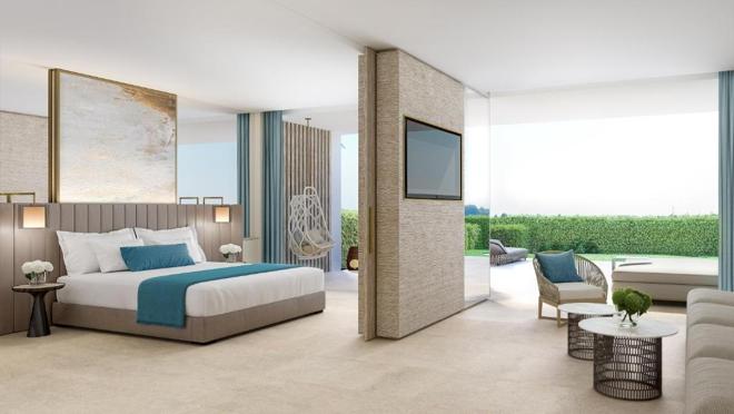 Una de las exclusivas suites del resort de lujo