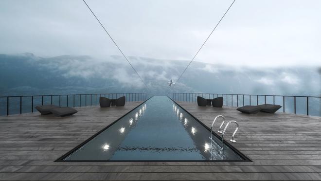 Esta piscina infinita está situada a más de 600 metros de altura