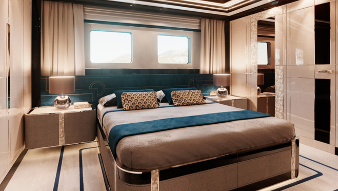 Los interiores incluyen muebles de Fendi, entre otros lujos