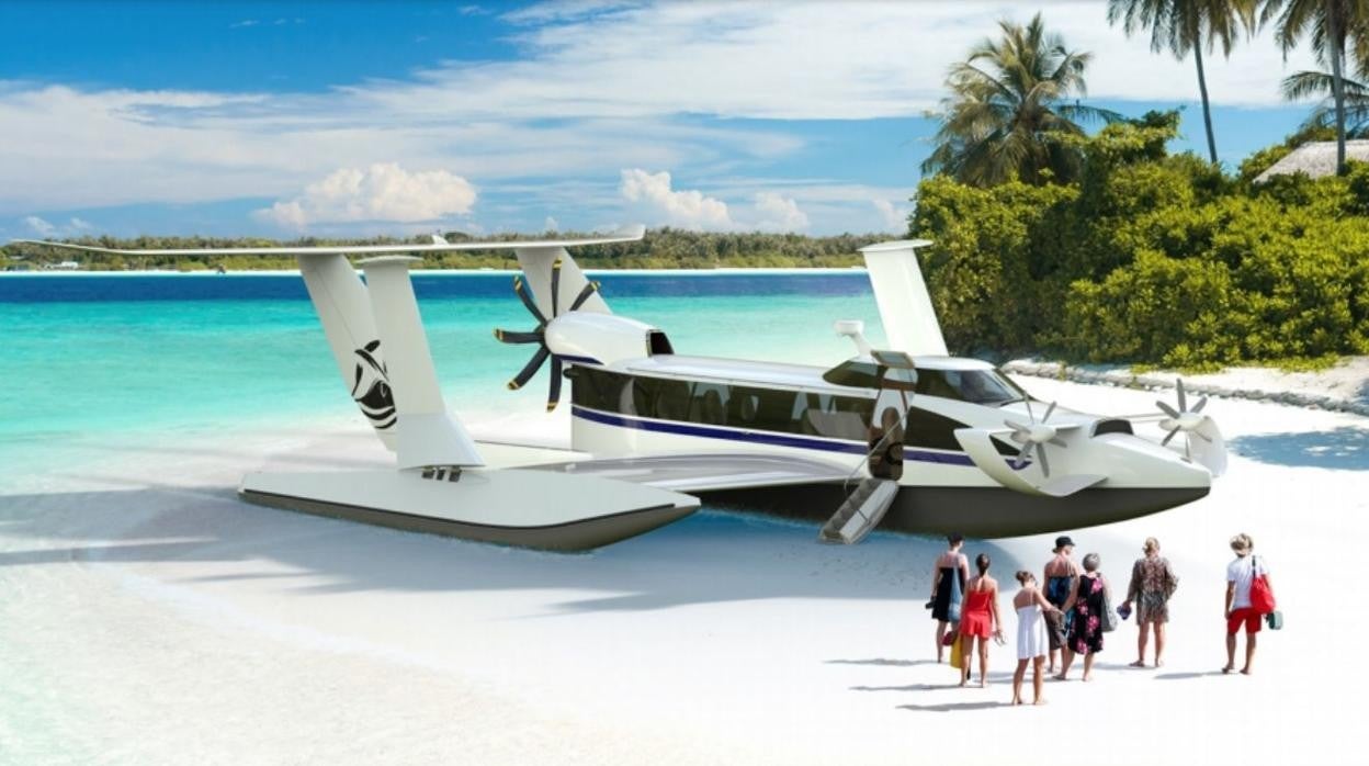 Un vehículo a medio camino entre un yate y una avioneta