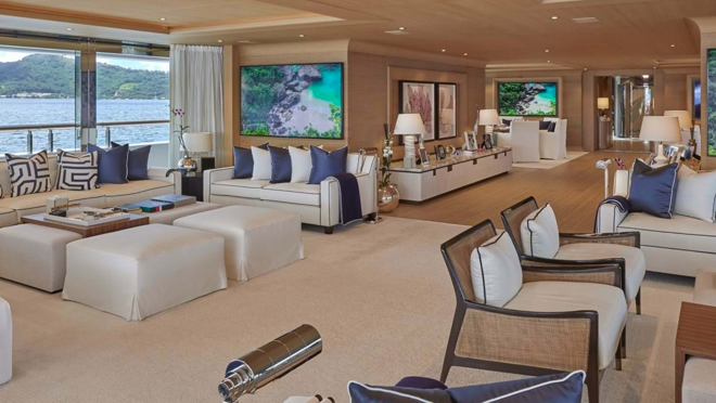 Todo el interior de esta embarcación ha sido personalizado al gusto del magnate