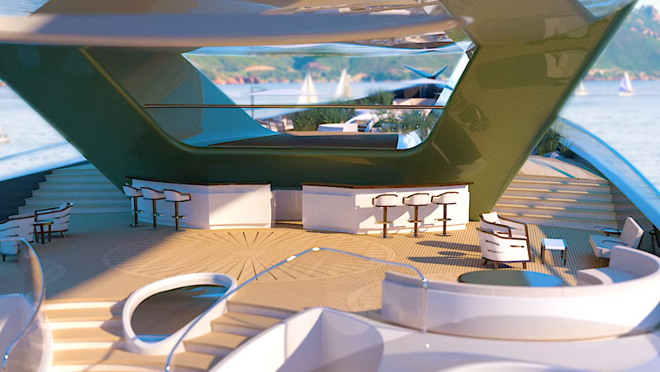 Incluye una zona de bar con barra y sofás y una pista de baile para organizar fiestas