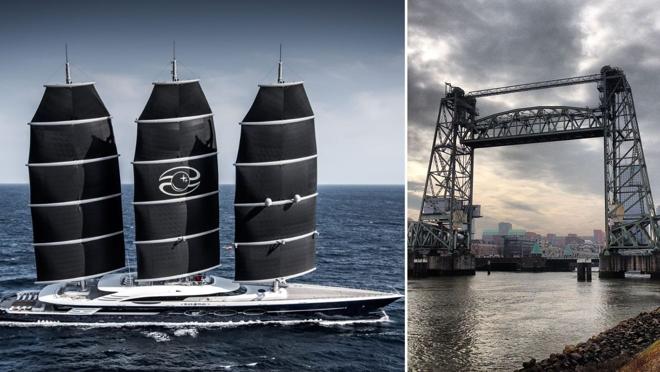 A la izquierda, el 'Black Pearl', la embarcación en la que está inspirado el futuro barco. A la derecha, el puente D Hef