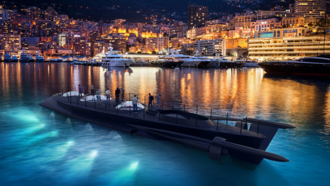 El submarino tiene una terraza exterior de 85 metros cuadrados