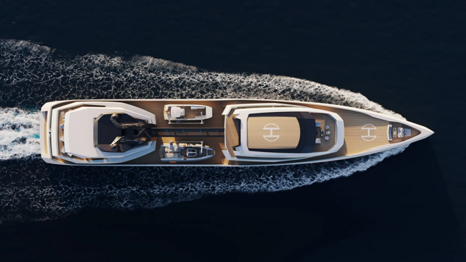 Este yate cuenta con dos estructuras separadas para propietario e invitados