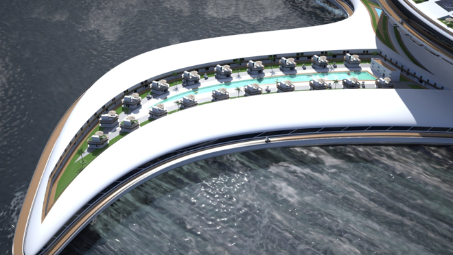 Las aletas laterales ofrecen 19 villas y 69 apartamentos