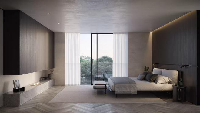 Imagen de una de las habitaciones de la vivienda Aston Martin de Tokio