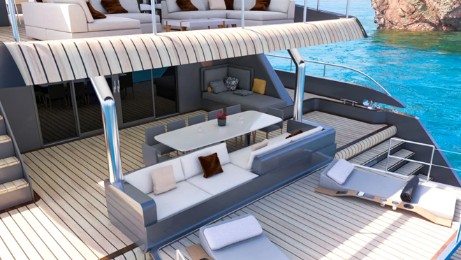 Lo mejor de esta embarcación es su zona exterior