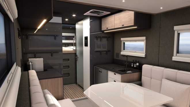 Imagen de la sala de estar y de la cocina