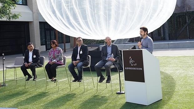 Sergey Brin, cofundador de Google, durante la presentación del proyecto