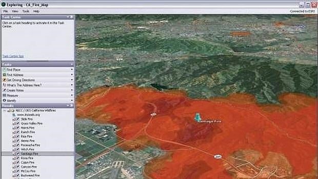 Detalles de uno de los mapas para analizar incendios forestales